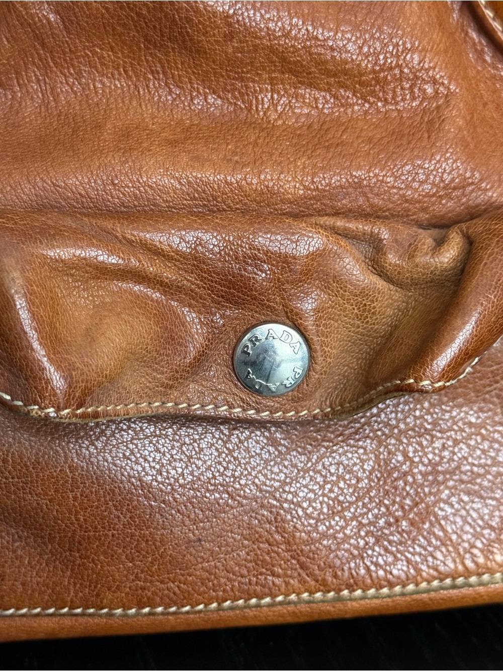 Prada Washed Buffalo Cargo Bag Cuoio - Picture 4 of 16
